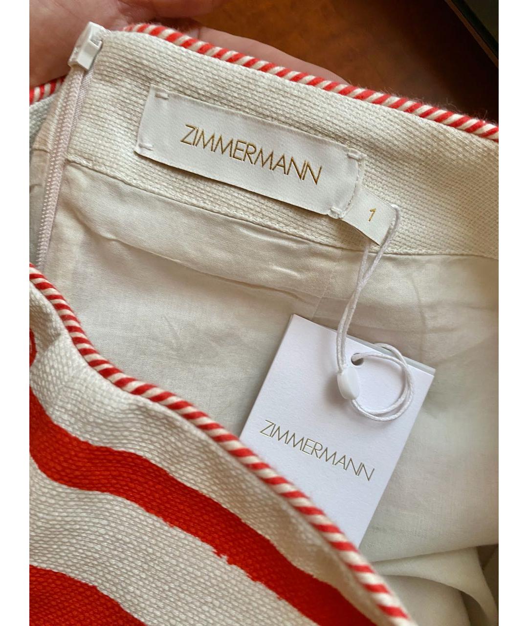 ZIMMERMANN Красная хлопковая юбка мини, фото 7