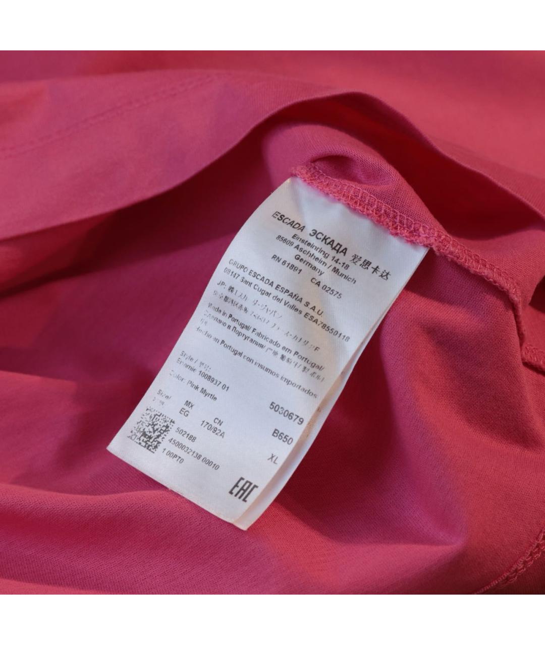 ESCADA Розовая хлопковая футболка, фото 6