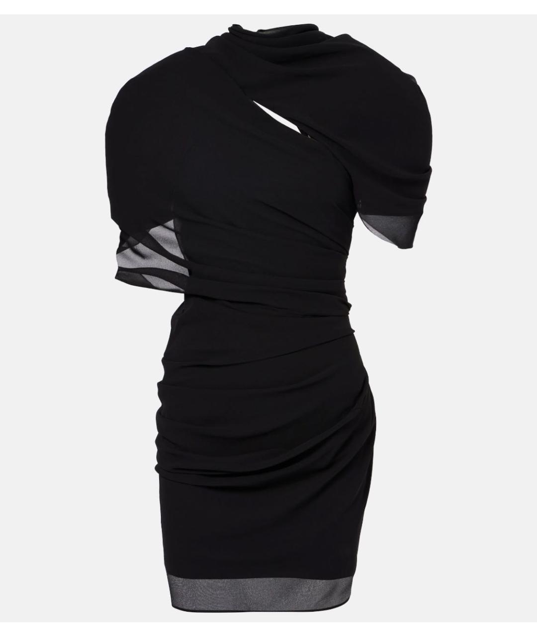 JACQUEMUS Черное полиэстеровое коктейльное платье, фото 9