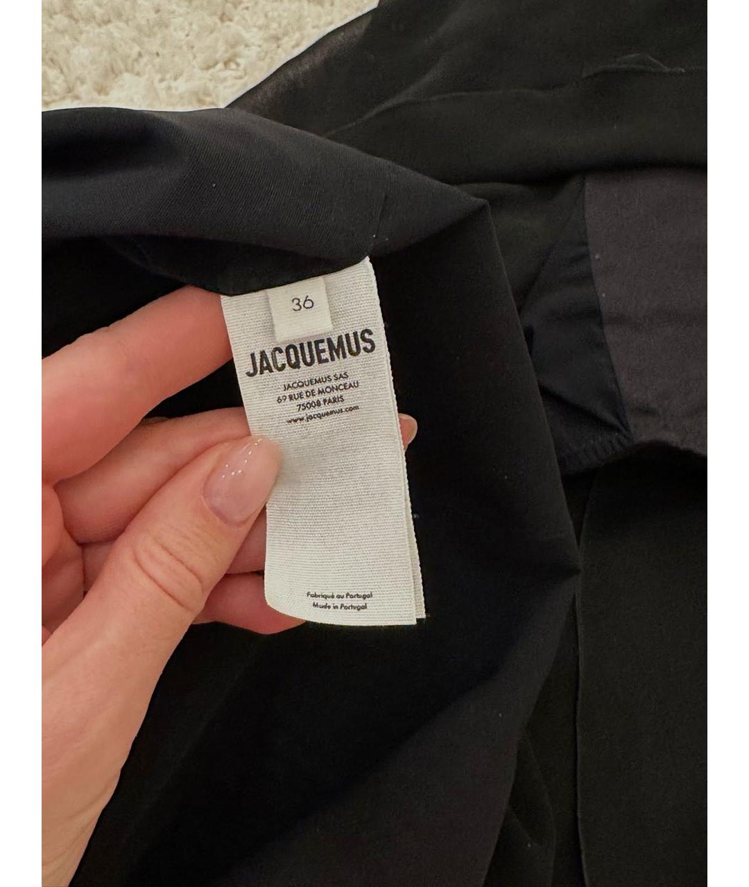 JACQUEMUS Черное полиэстеровое коктейльное платье, фото 5