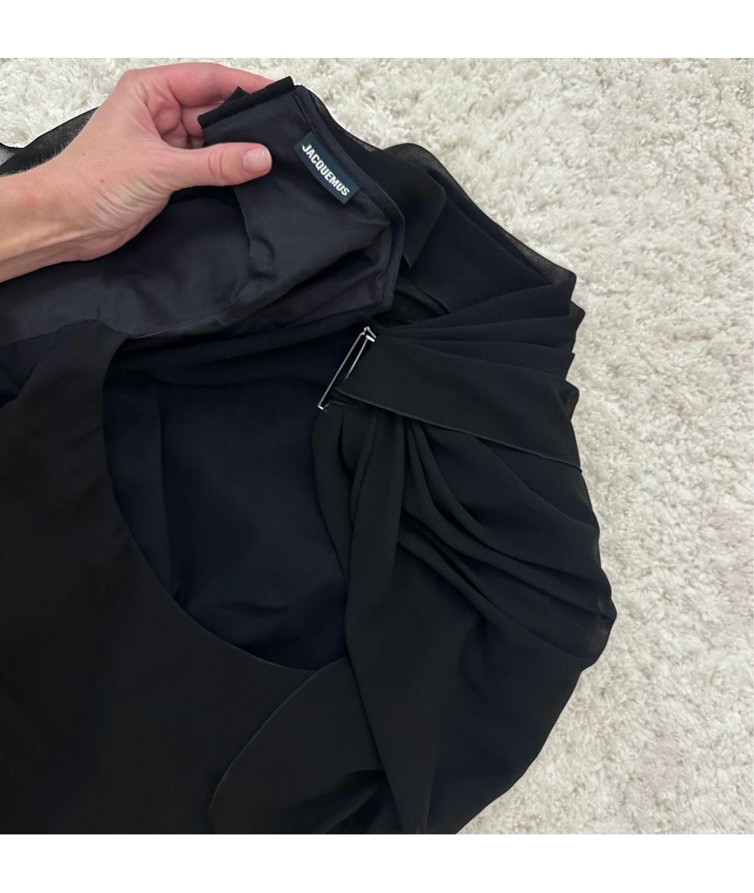 JACQUEMUS Черное полиэстеровое коктейльное платье, фото 3