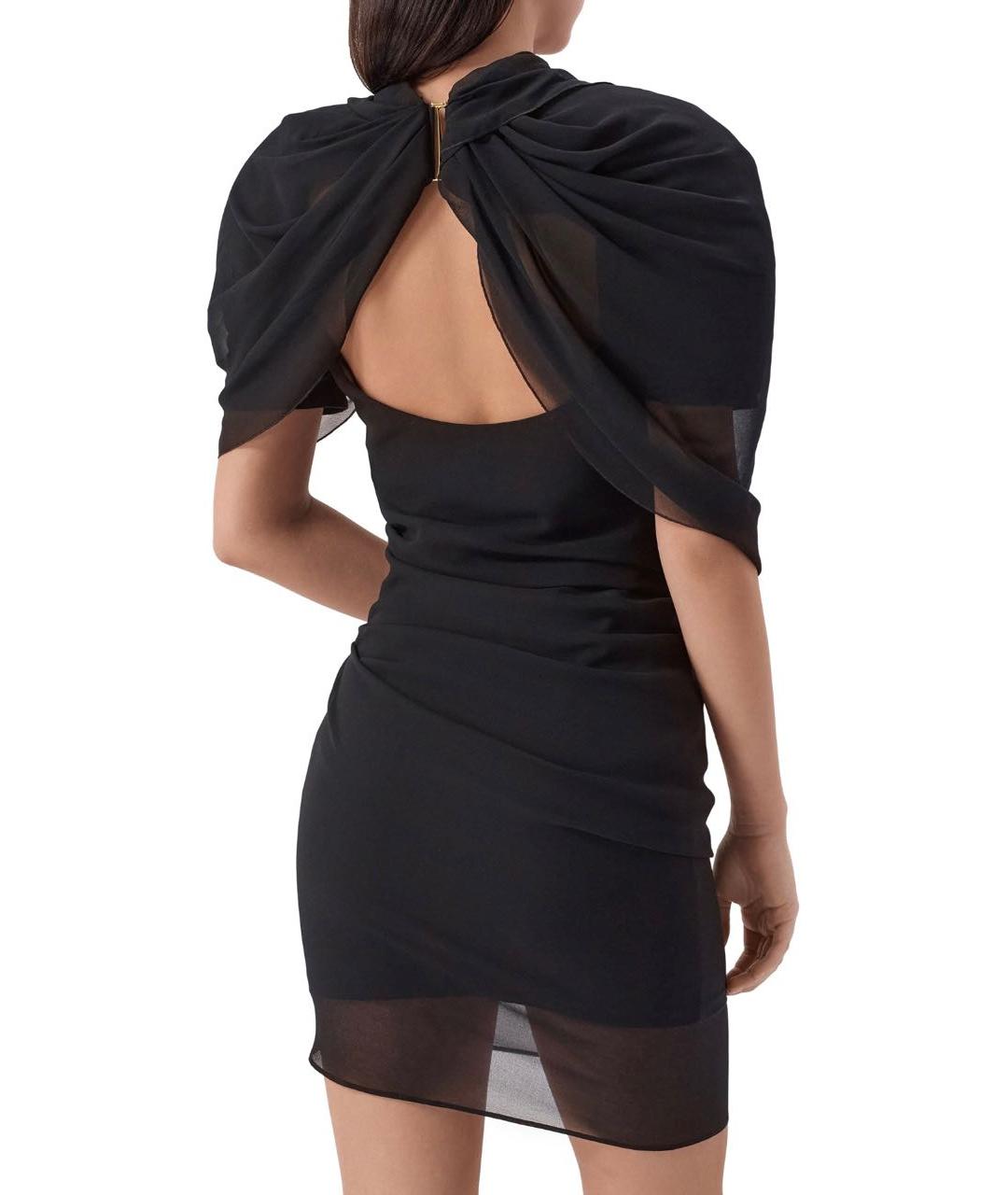 JACQUEMUS Черное полиэстеровое коктейльное платье, фото 7