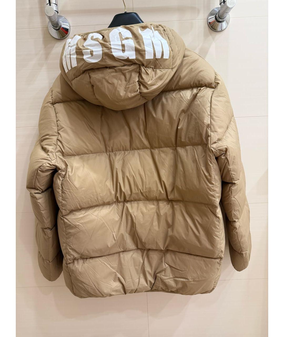 MSGM Бежевый полиэстеровый пуховик, фото 6