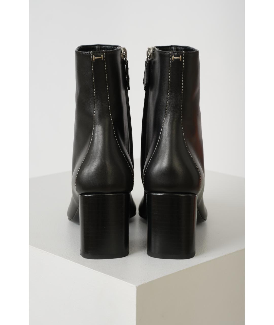HERMES Черные кожаные ботильоны, фото 3