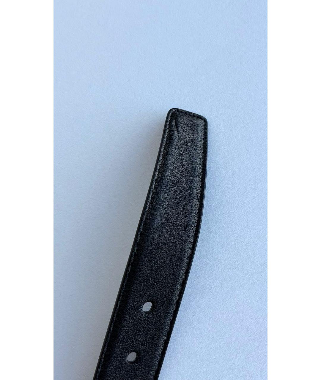 SAINT LAURENT Черный кожаный ремень, фото 6