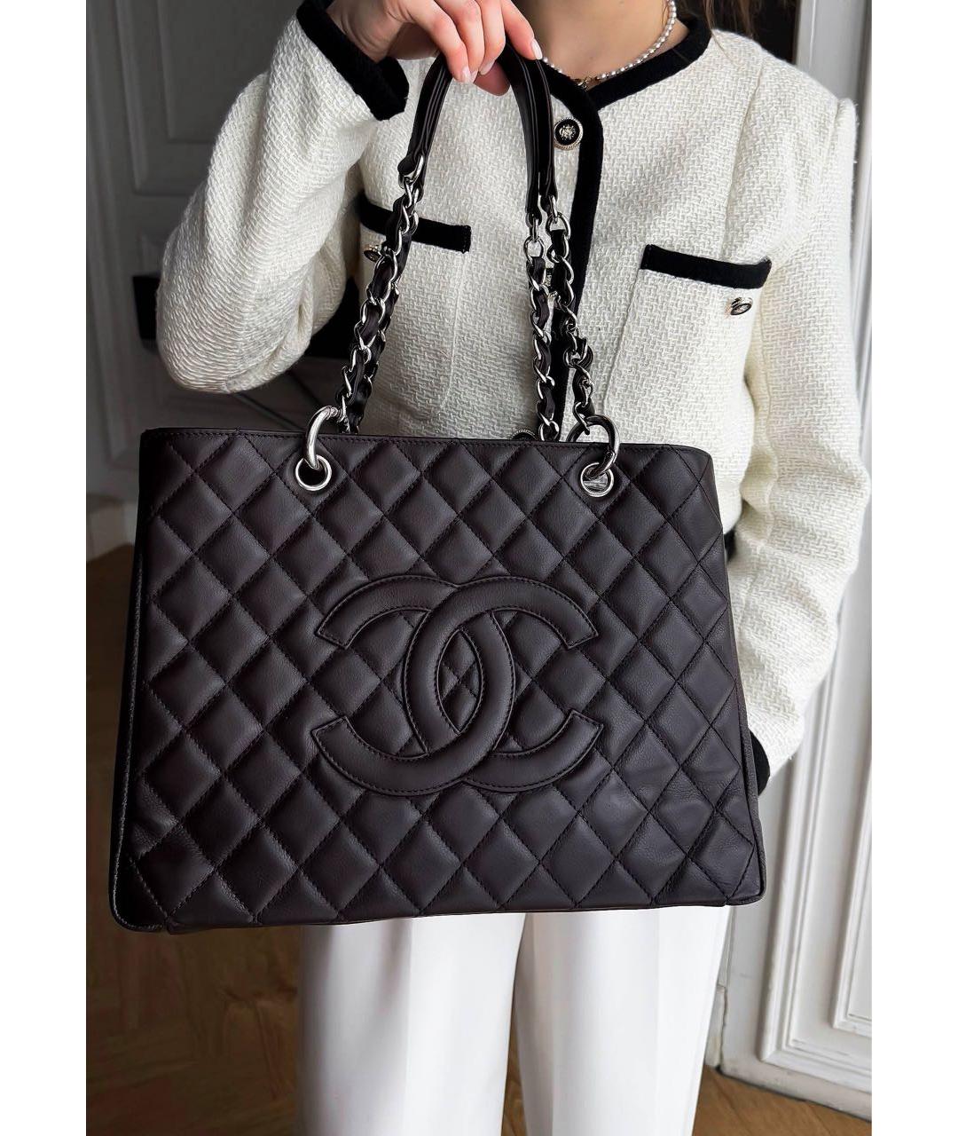 CHANEL Коричневая кожаная сумка через плечо, фото 2