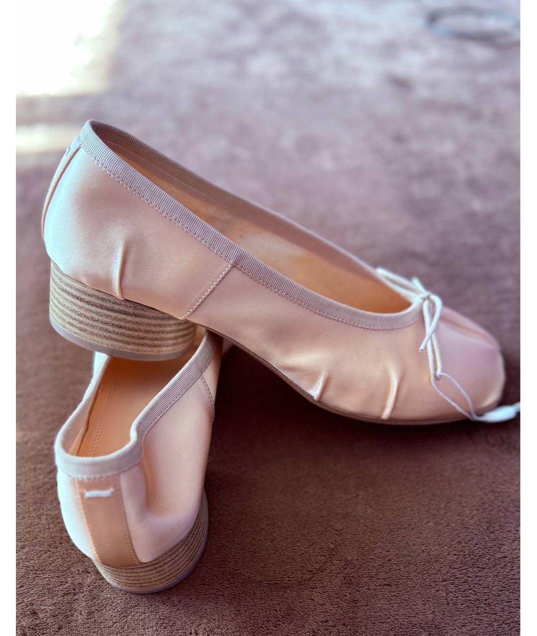 MAISON MARGIELA Розовые текстильные балетки, фото 9