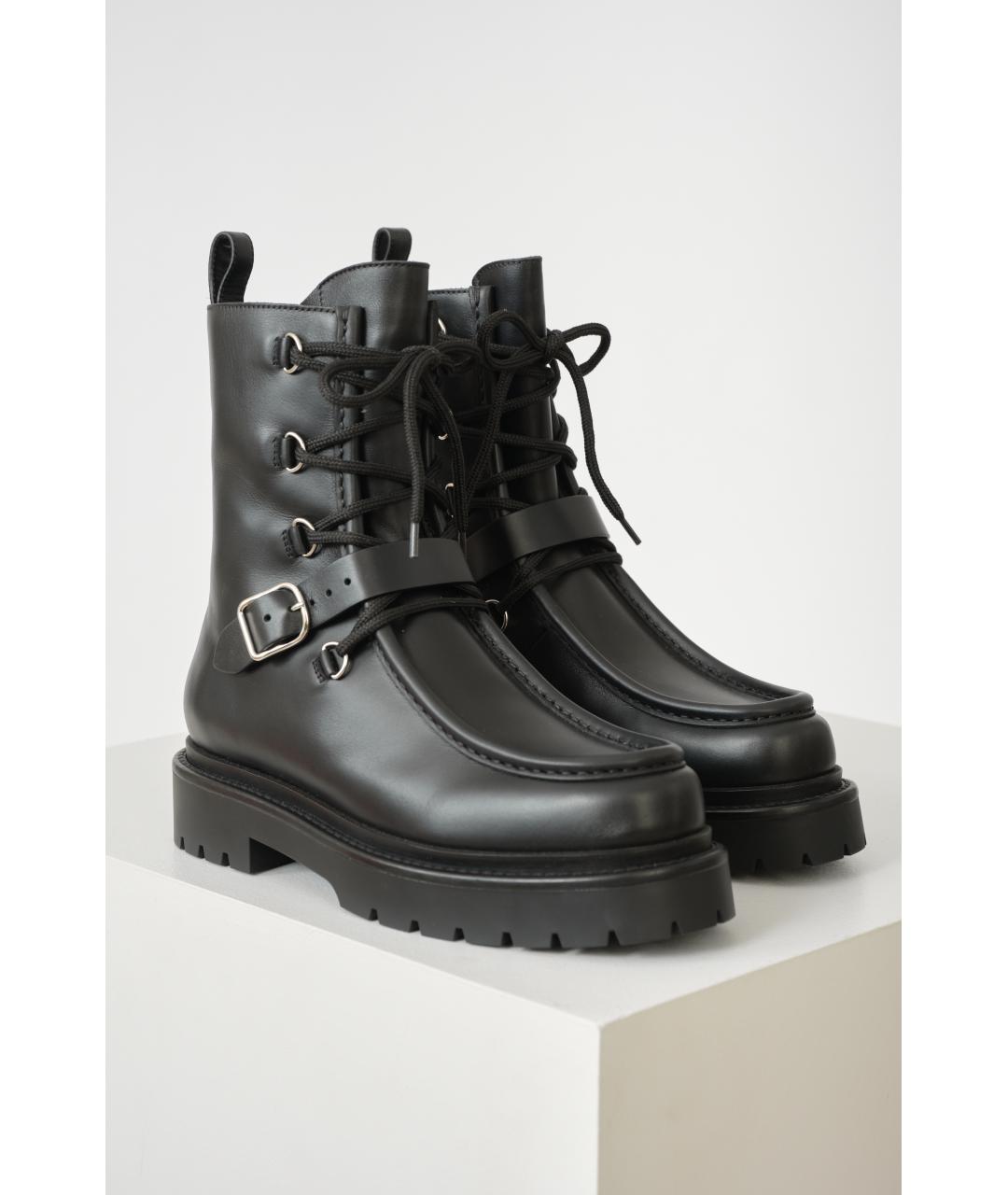 HERMES Черные кожаные ботинки, фото 2