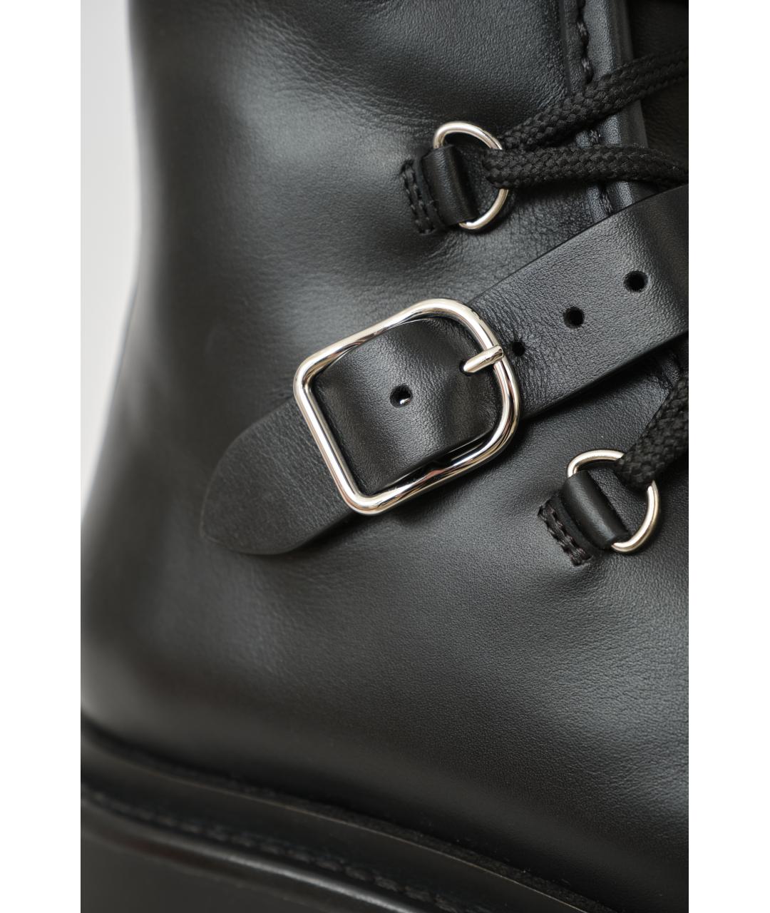 HERMES Черные кожаные ботинки, фото 5