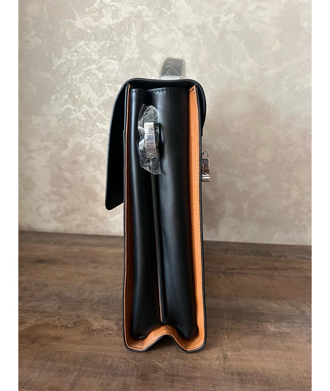 BRIONI Черный кожаный портфель, фото 6