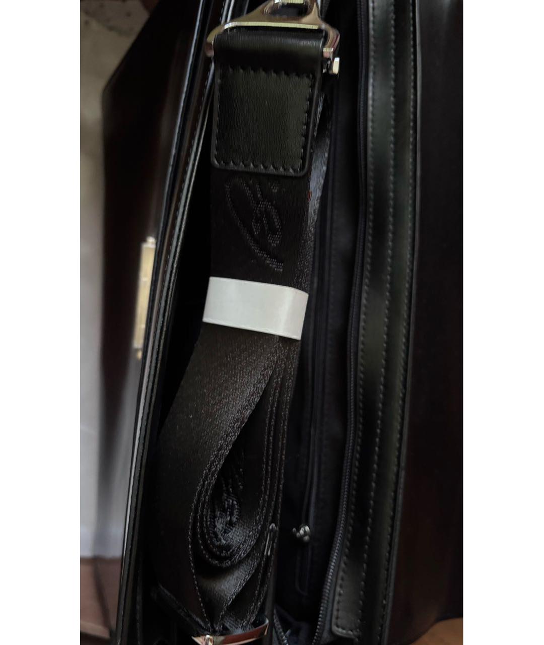 BRIONI Черный кожаный портфель, фото 6