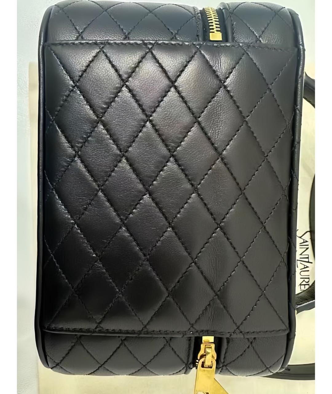 SAINT LAURENT Черная кожаная сумка через плечо, фото 3