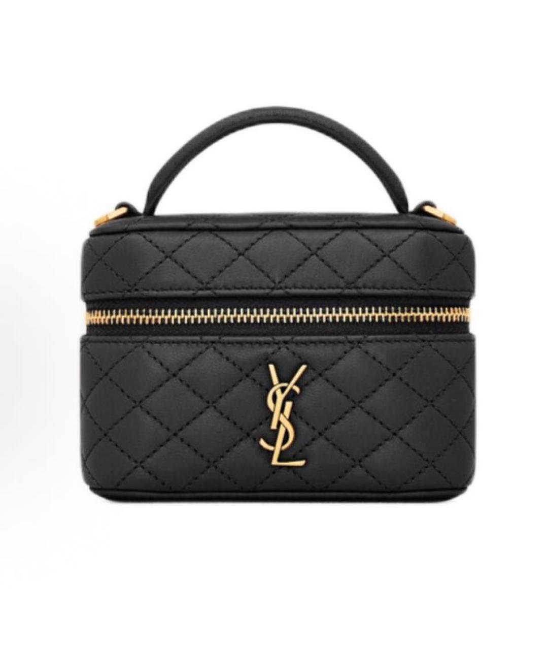 SAINT LAURENT Черная кожаная сумка через плечо, фото 5