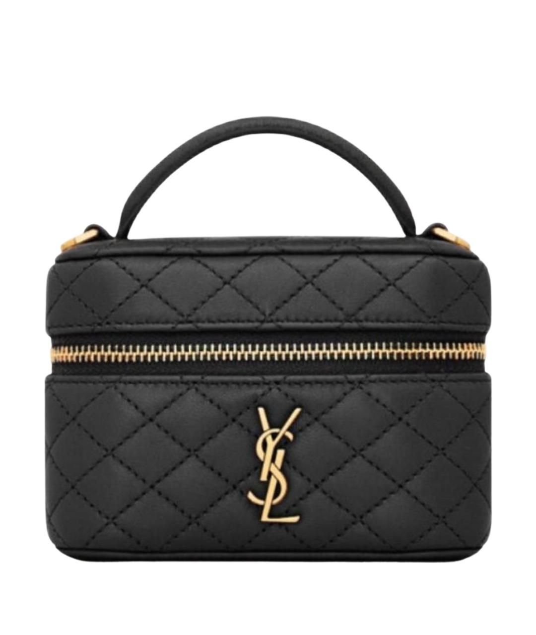 SAINT LAURENT Черная кожаная сумка через плечо, фото 1