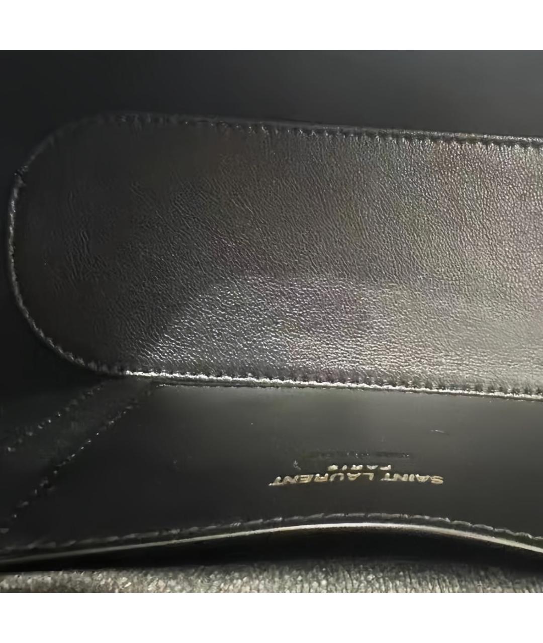 SAINT LAURENT Черная кожаная сумка через плечо, фото 4