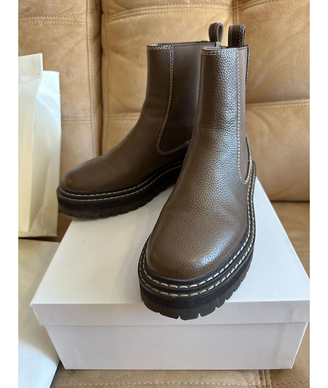 12 STOREEZ Хаки кожаные ботинки, фото 6