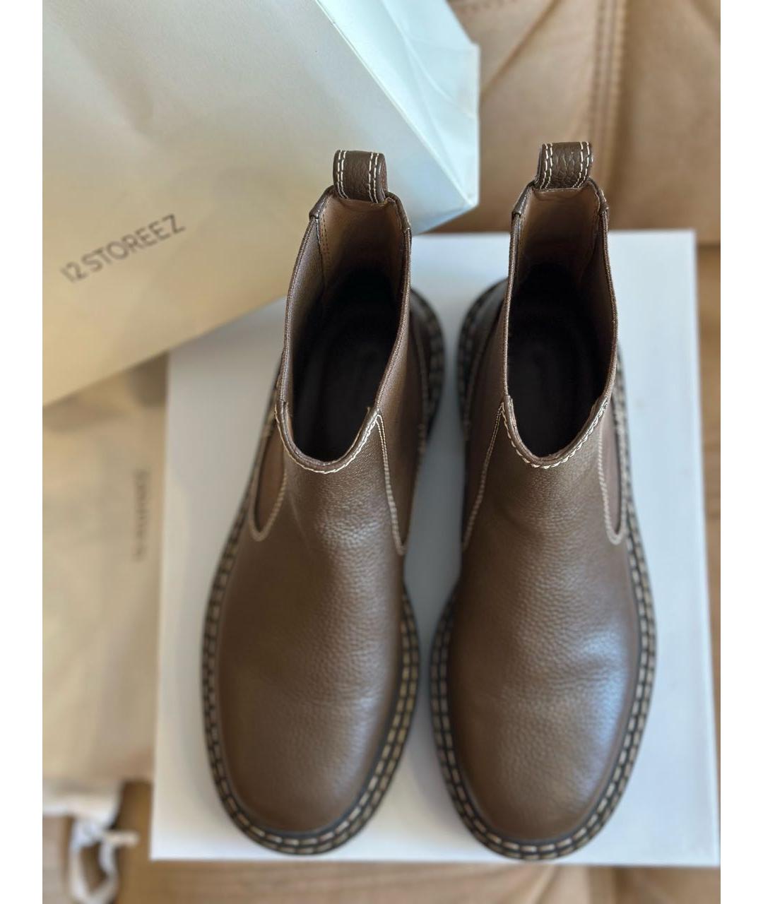 12 STOREEZ Хаки кожаные ботинки, фото 2