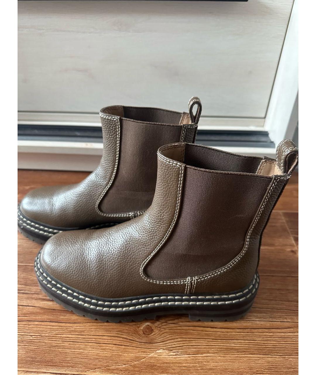 12 STOREEZ Хаки кожаные ботинки, фото 6