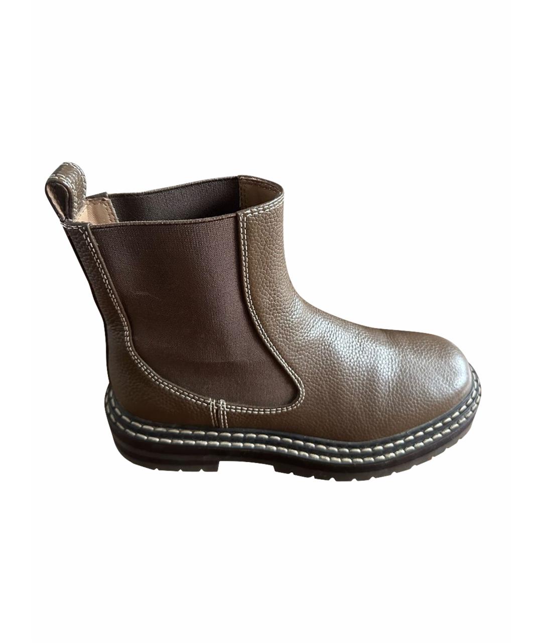 12 STOREEZ Хаки кожаные ботинки, фото 1