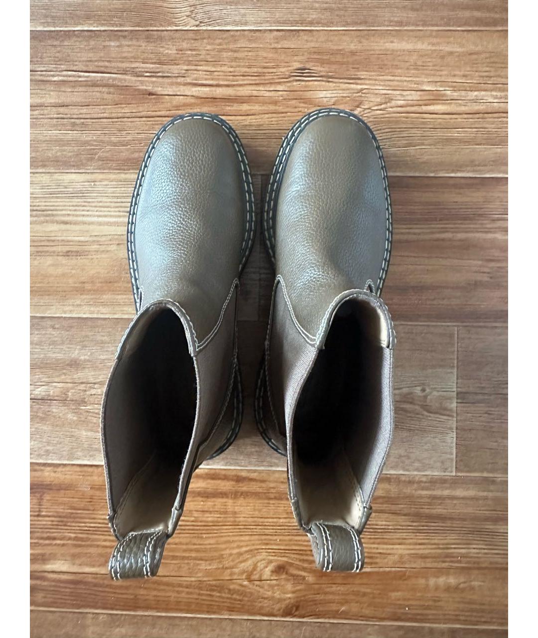 12 STOREEZ Хаки кожаные ботинки, фото 3