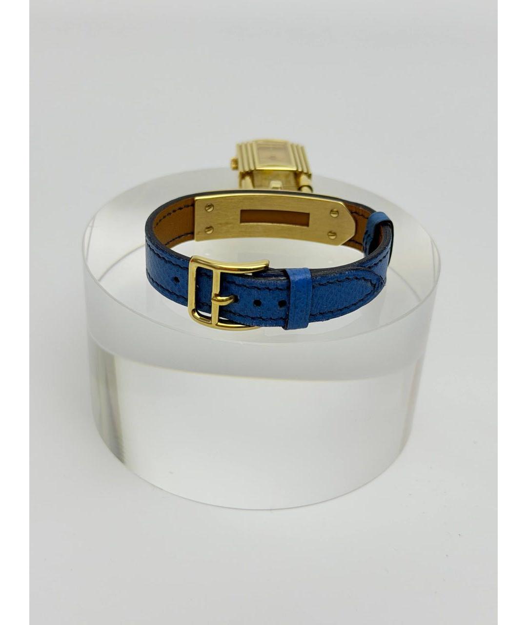 HERMES Синие позолоченные часы, фото 2