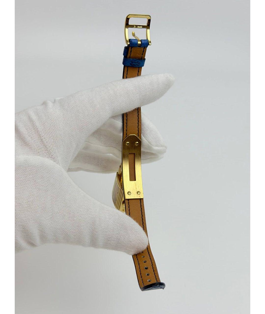 HERMES Синие позолоченные часы, фото 6