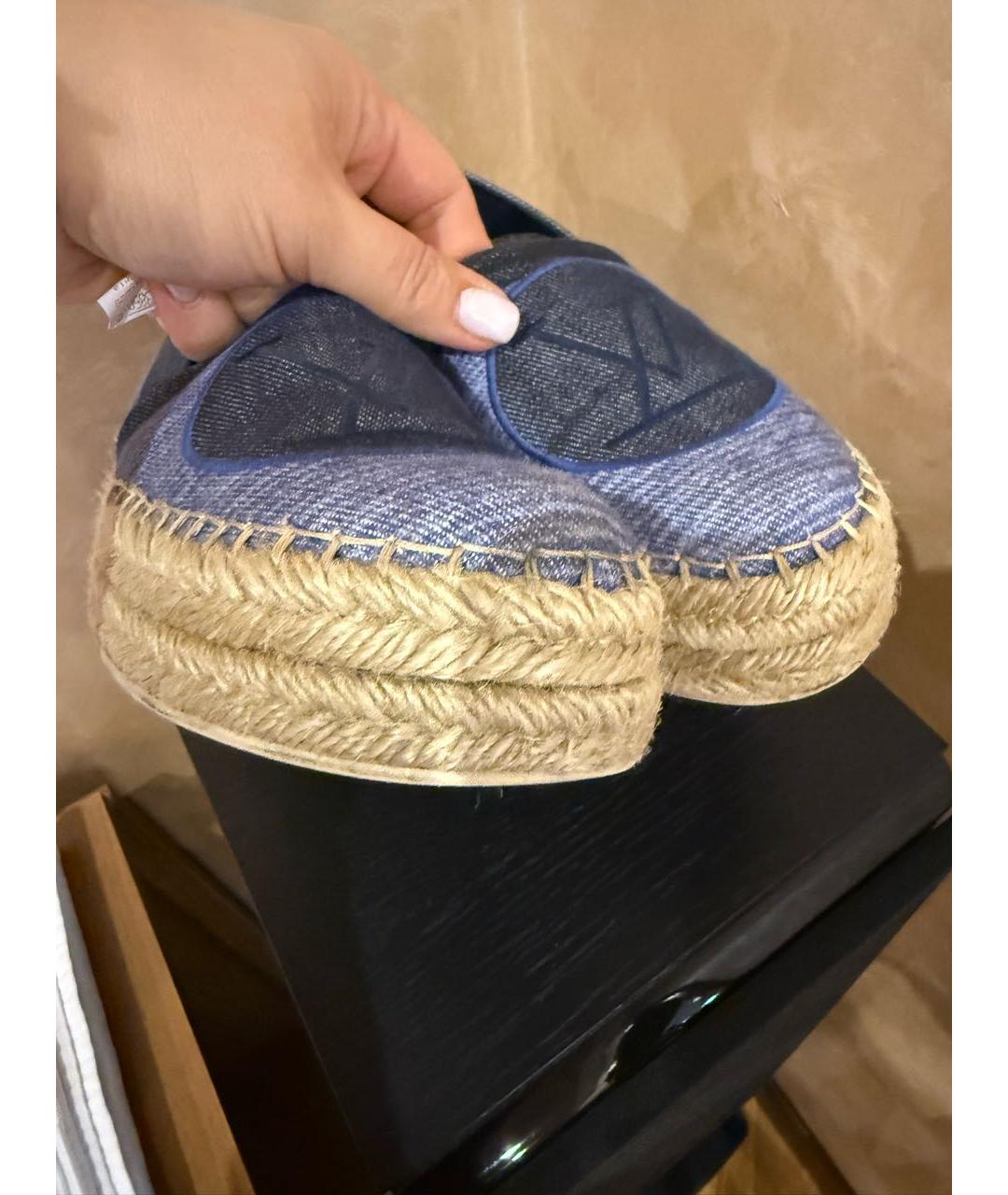 LOUIS VUITTON Темно-синие текстильные эспадрильи, фото 6
