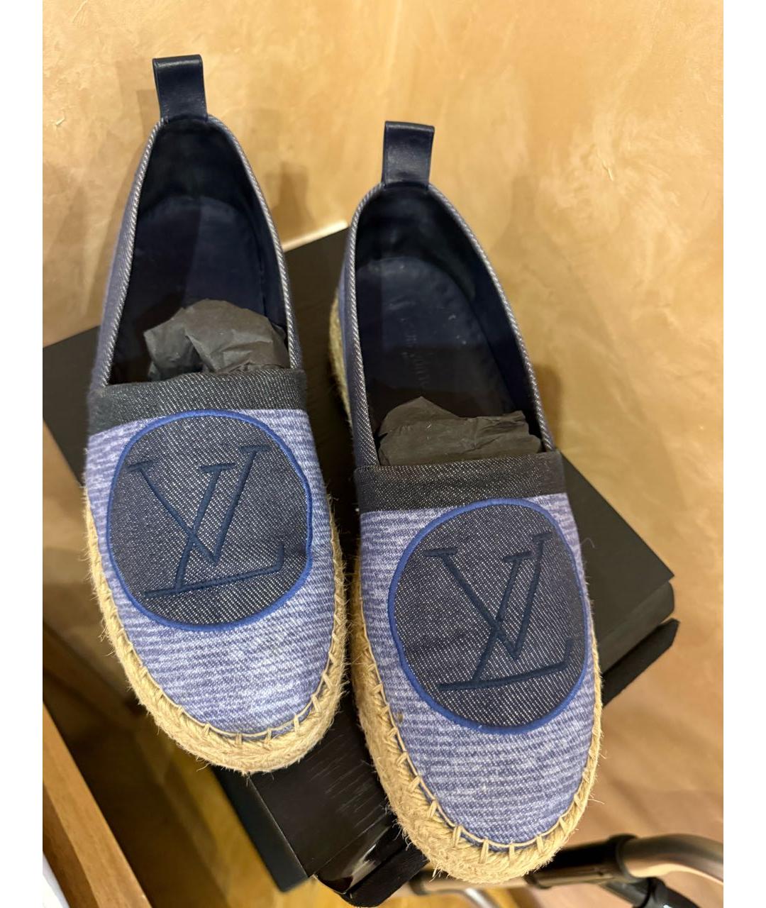 LOUIS VUITTON Темно-синие текстильные эспадрильи, фото 4