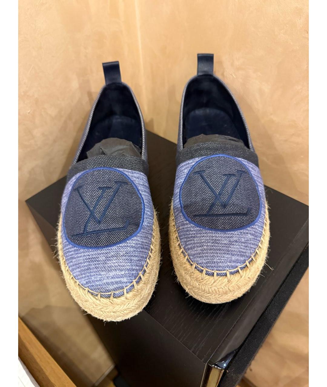 LOUIS VUITTON Темно-синие текстильные эспадрильи, фото 2