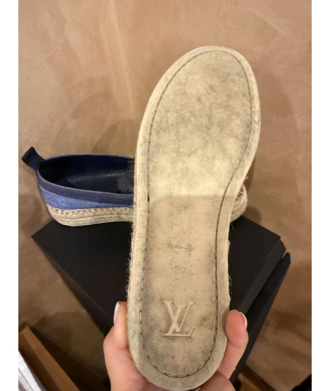 LOUIS VUITTON Темно-синие текстильные эспадрильи, фото 8