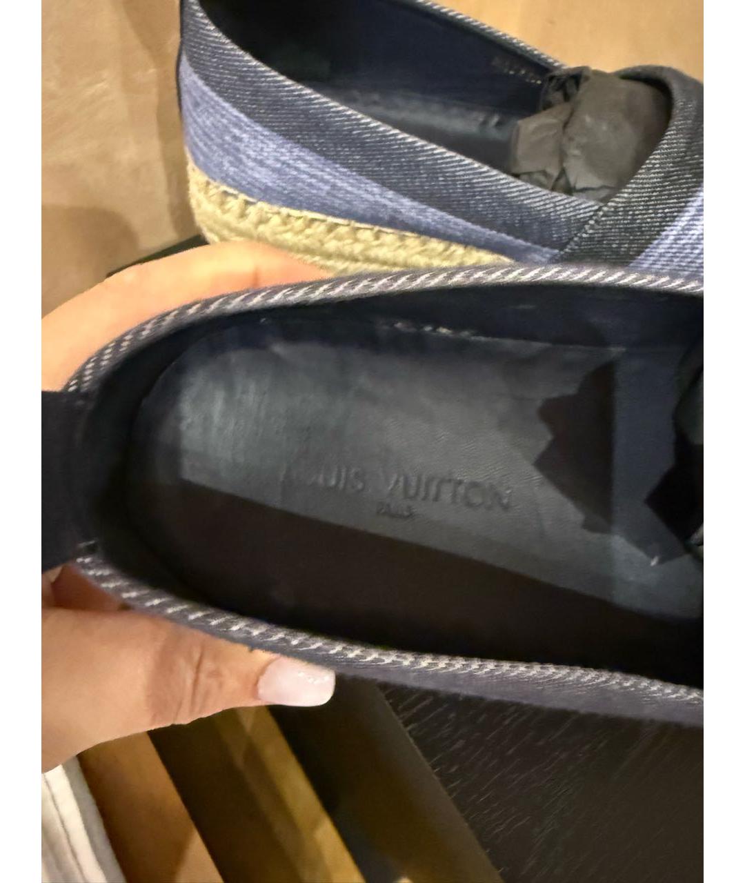 LOUIS VUITTON Темно-синие текстильные эспадрильи, фото 7