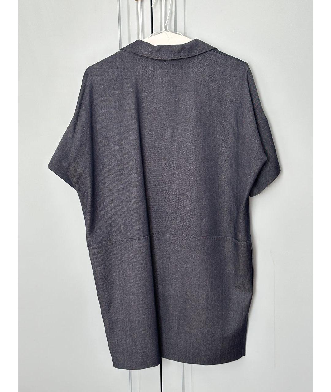 MAX MARA Темно-синее шерстяное повседневное платье, фото 2