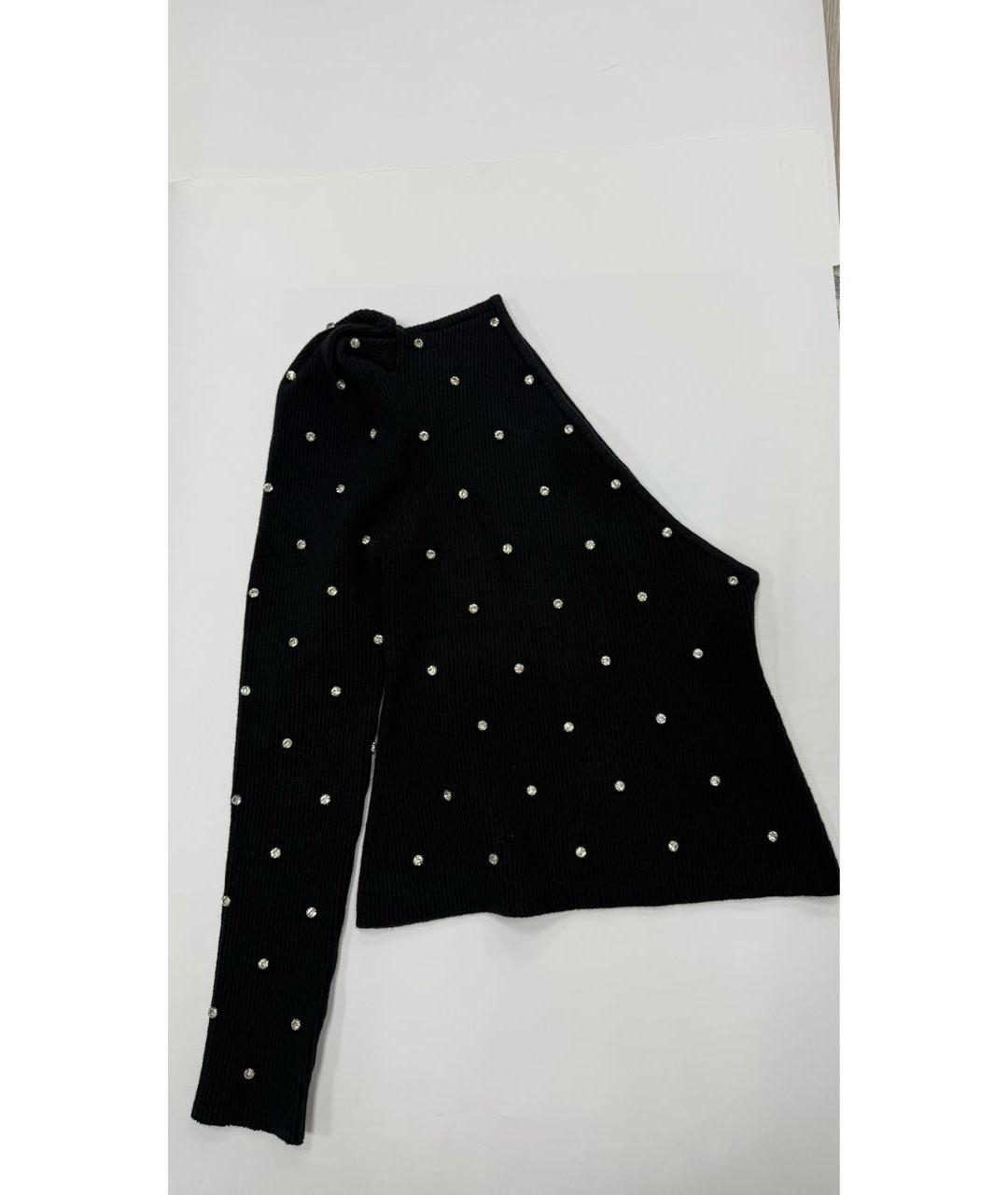 SELF-PORTRAIT Черный хлопко-эластановый джемпер / свитер, фото 5