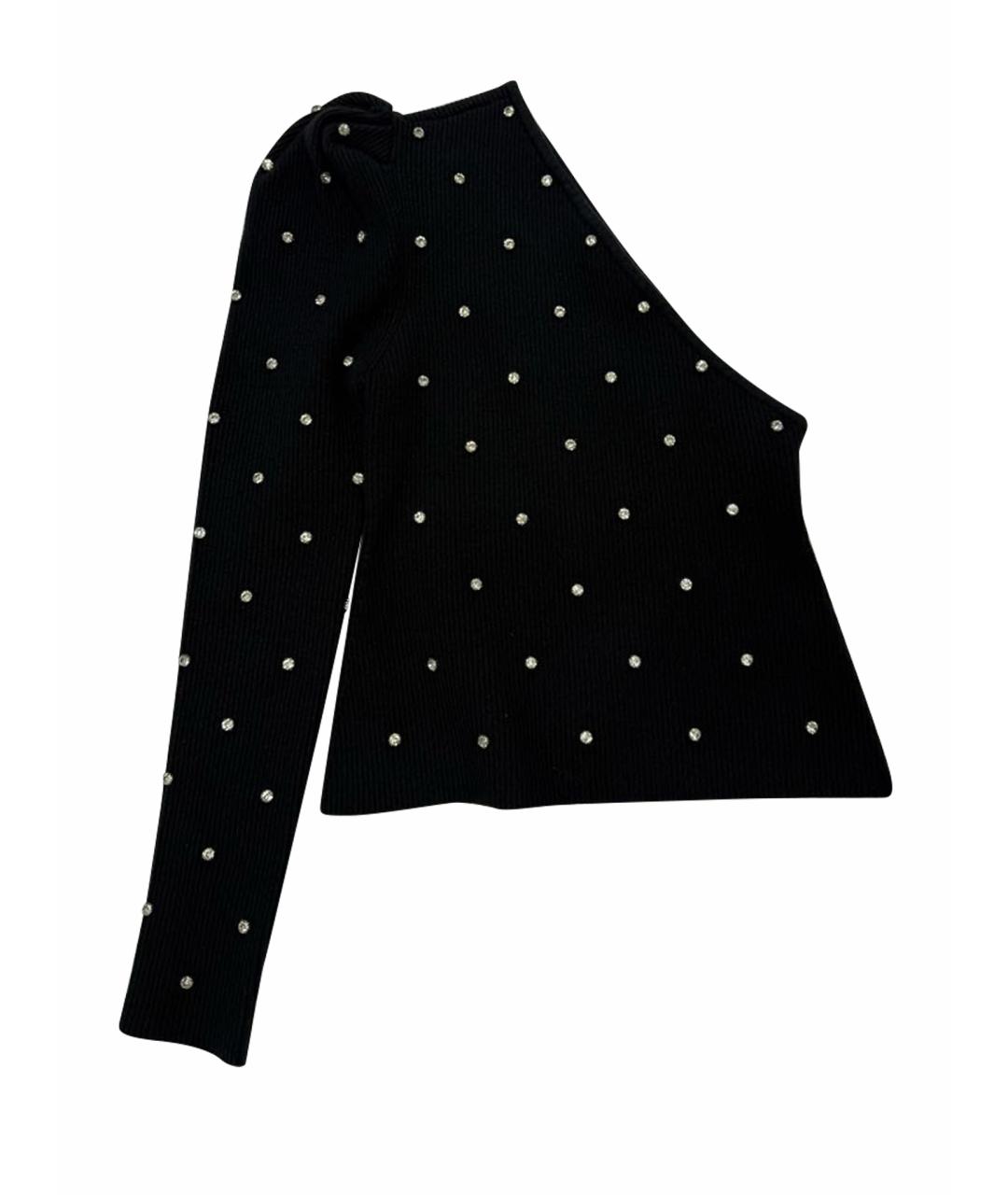 SELF-PORTRAIT Черный хлопко-эластановый джемпер / свитер, фото 1