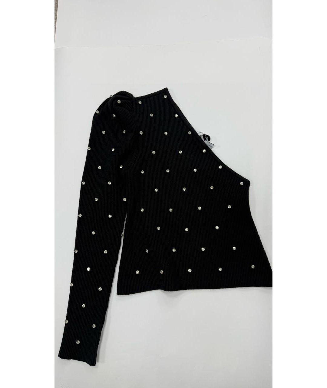 SELF-PORTRAIT Черный хлопко-эластановый джемпер / свитер, фото 2