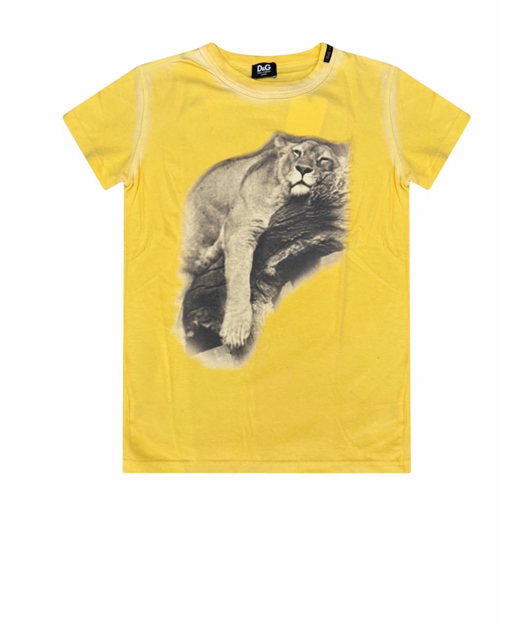 DOLCE&GABBANA Желтая хлопковая детская футболка, фото 1