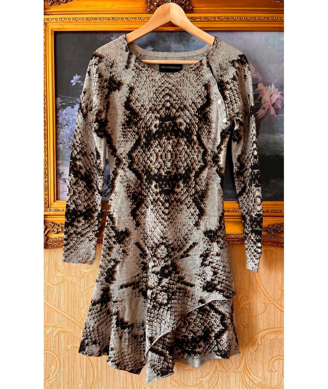 ZADIG & VOLTAIRE Мульти кашемировое повседневное платье, фото 7