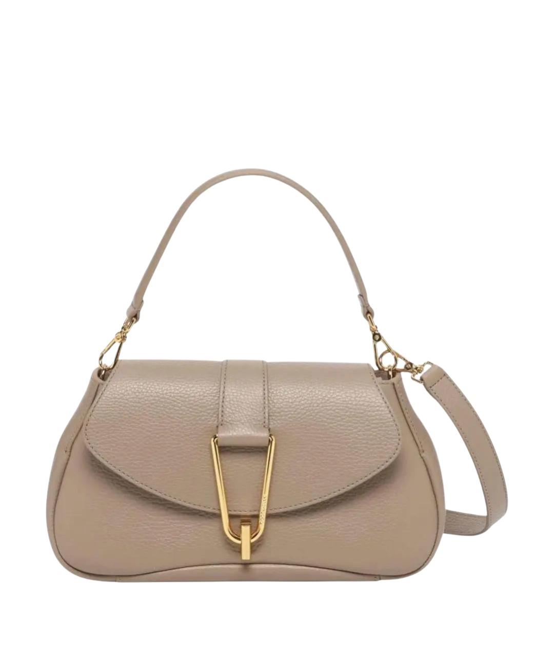 COCCINELLE Бежевая кожаная сумка с короткими ручками, фото 1