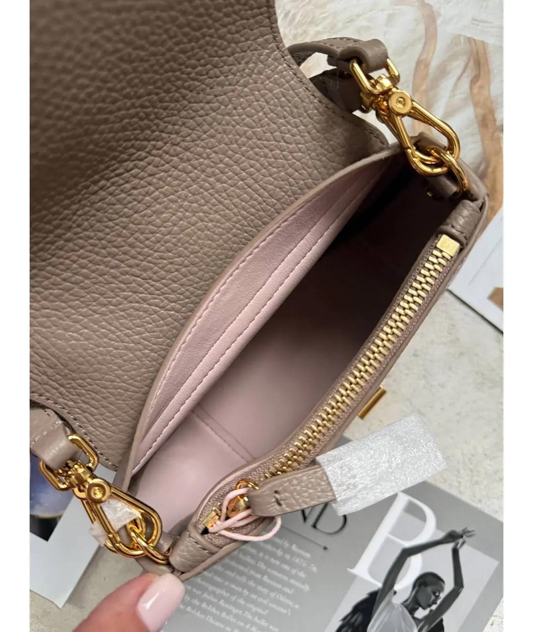 COCCINELLE Бежевая кожаная сумка с короткими ручками, фото 4