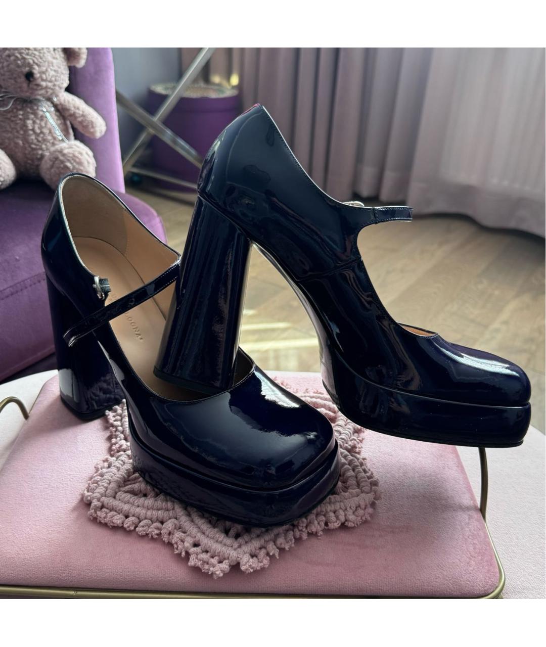 POLLINI Фиолетовые туфли из лакированной кожи, фото 3