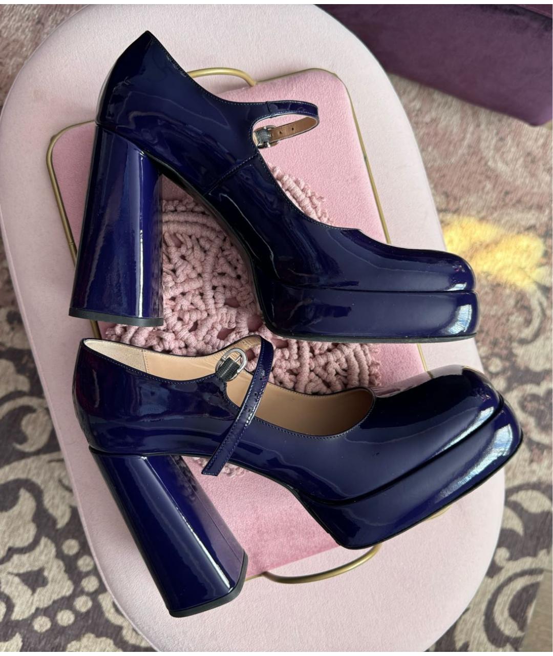 POLLINI Фиолетовые туфли из лакированной кожи, фото 2