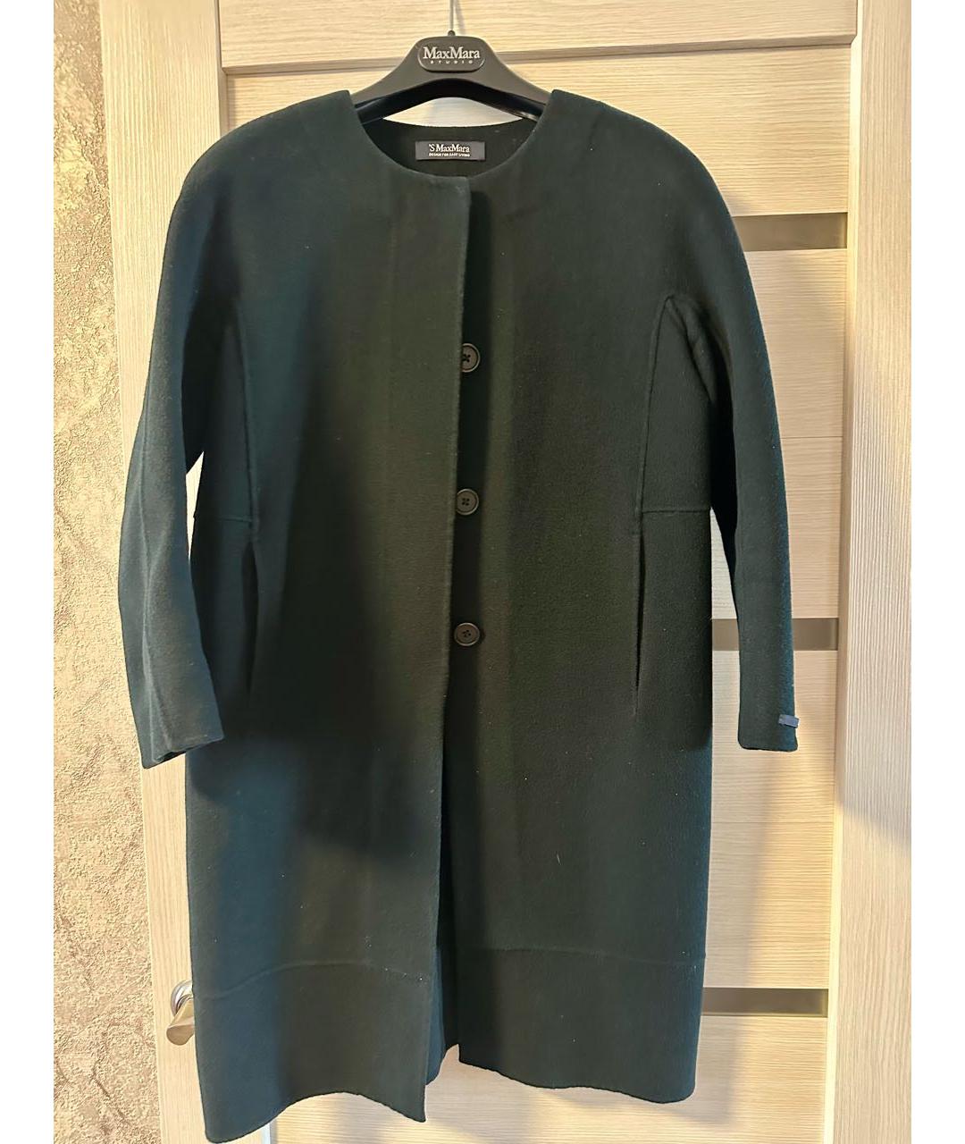 'S MAX MARA Зеленые шерстяное пальто, фото 7
