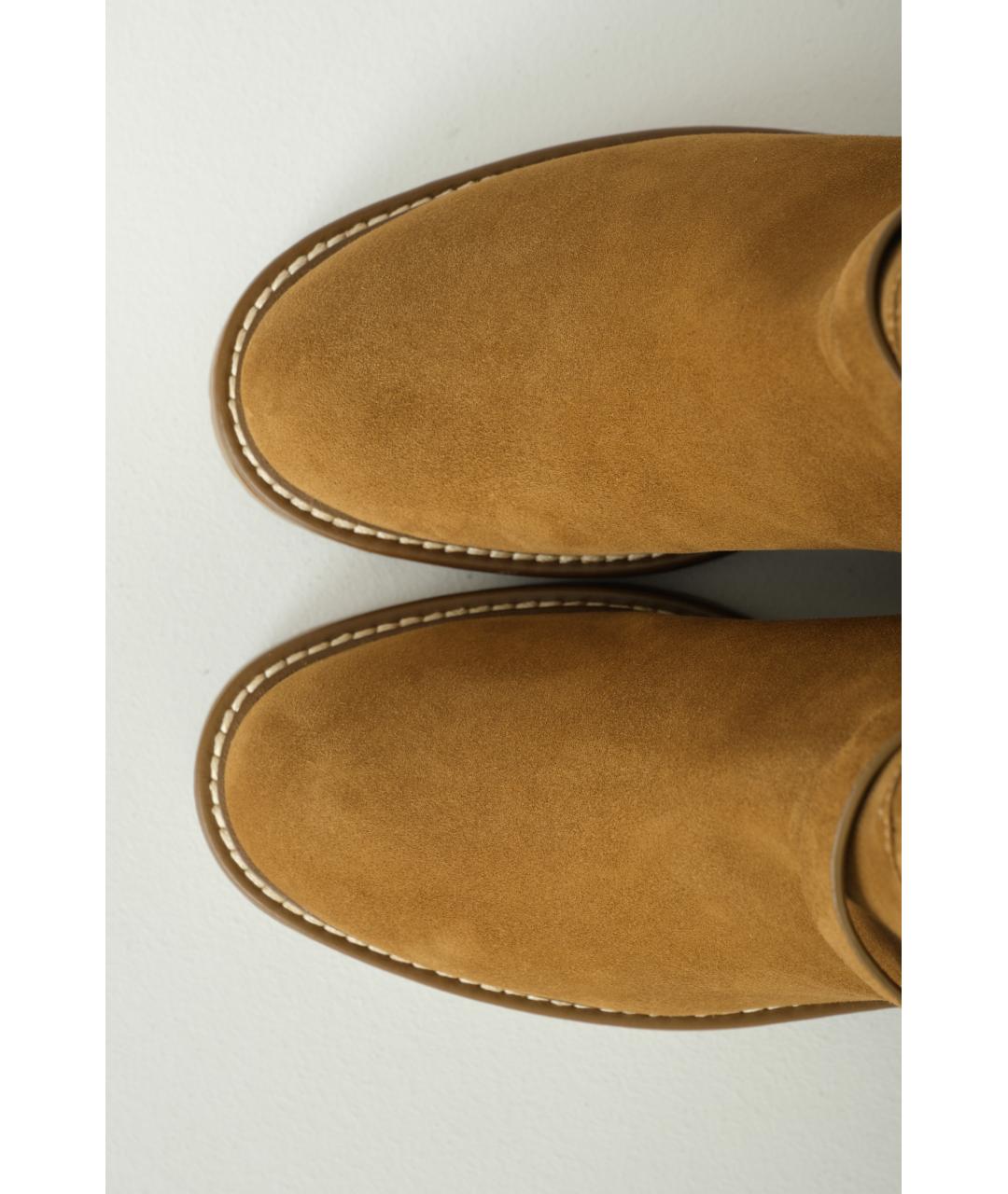 HERMES Коричневые замшевые ботинки, фото 5