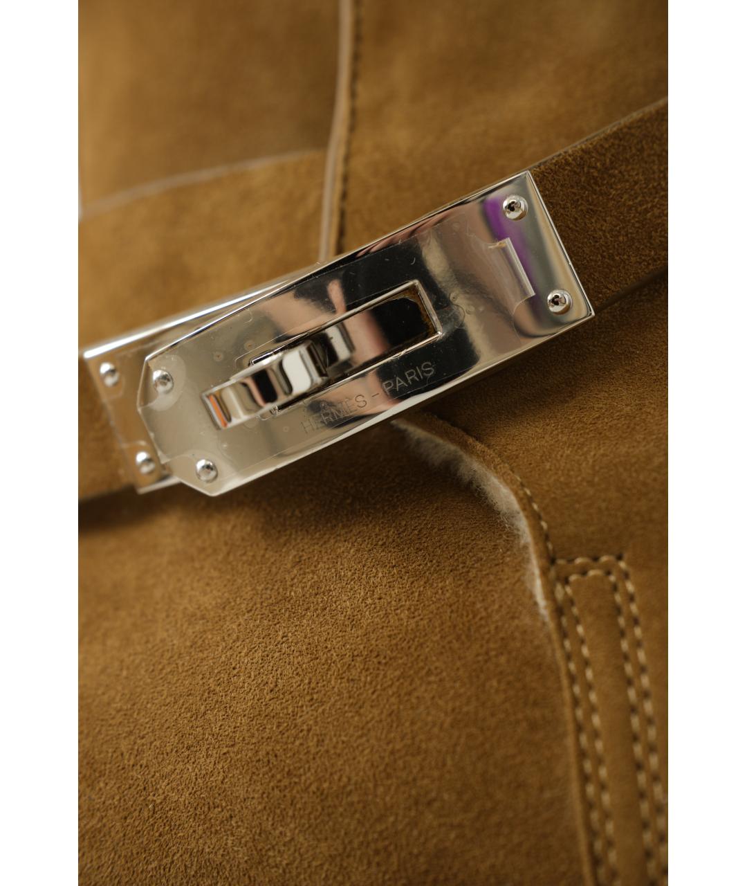 HERMES Коричневые замшевые ботинки, фото 6