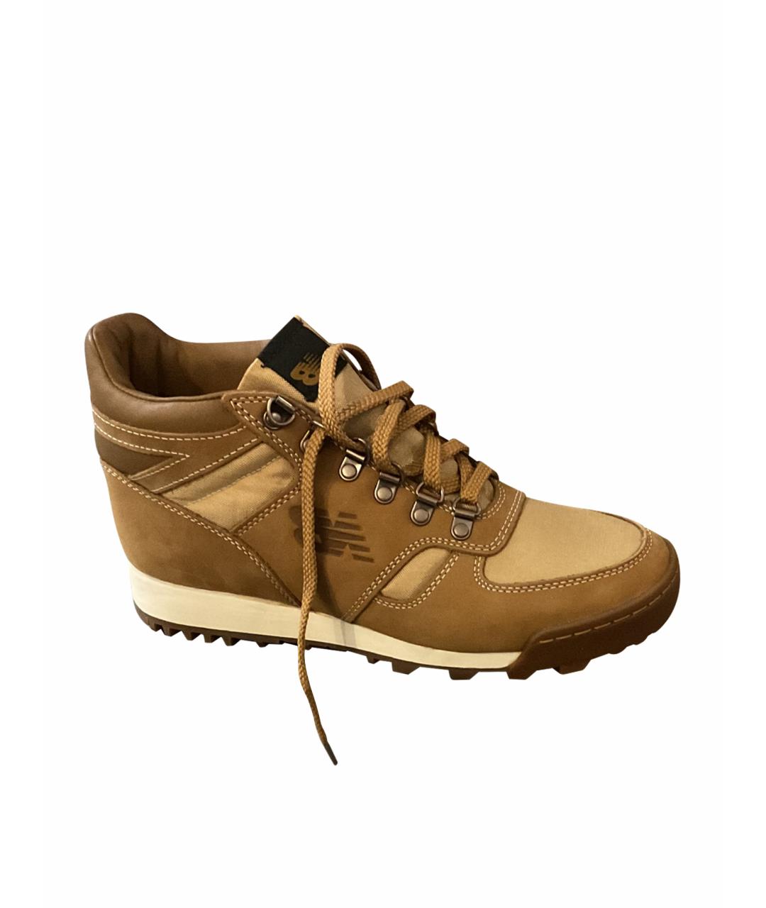 NEW BALANCE Бежевые кожаные высокие кроссовки / кеды, фото 1