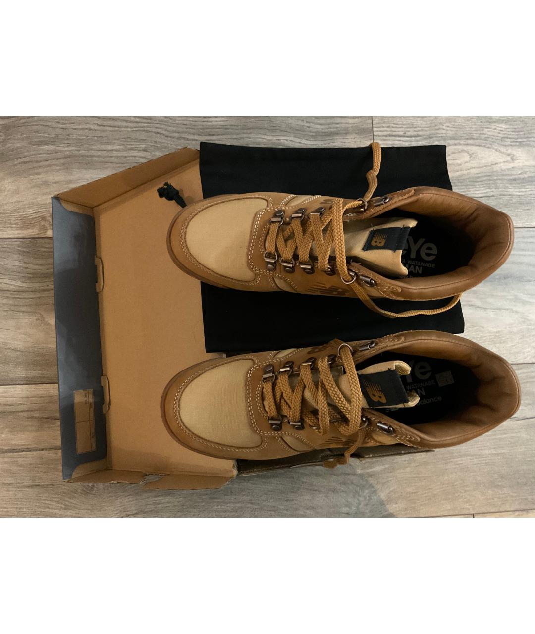 NEW BALANCE Бежевые кожаные высокие кроссовки / кеды, фото 2