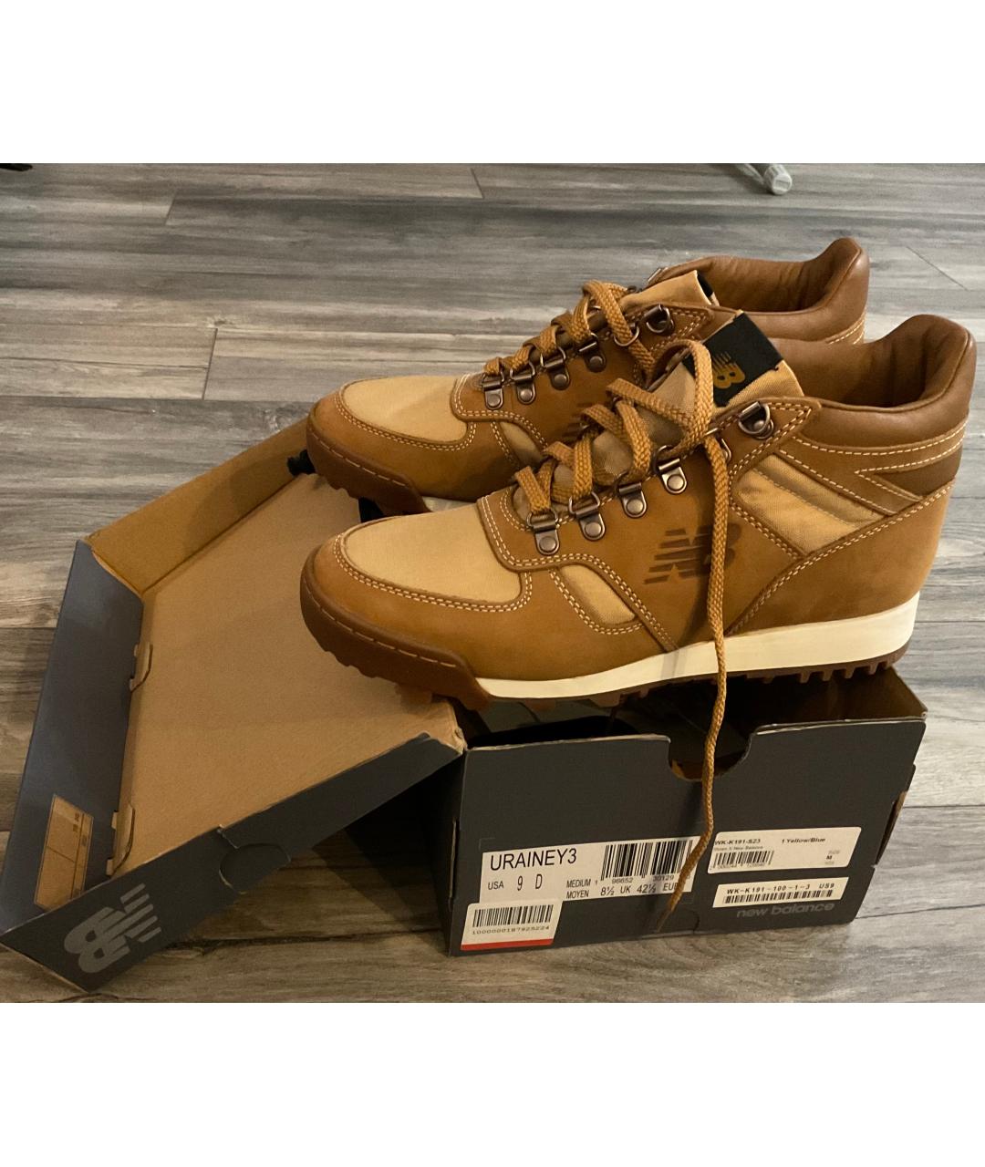 NEW BALANCE Бежевые кожаные высокие кроссовки / кеды, фото 5