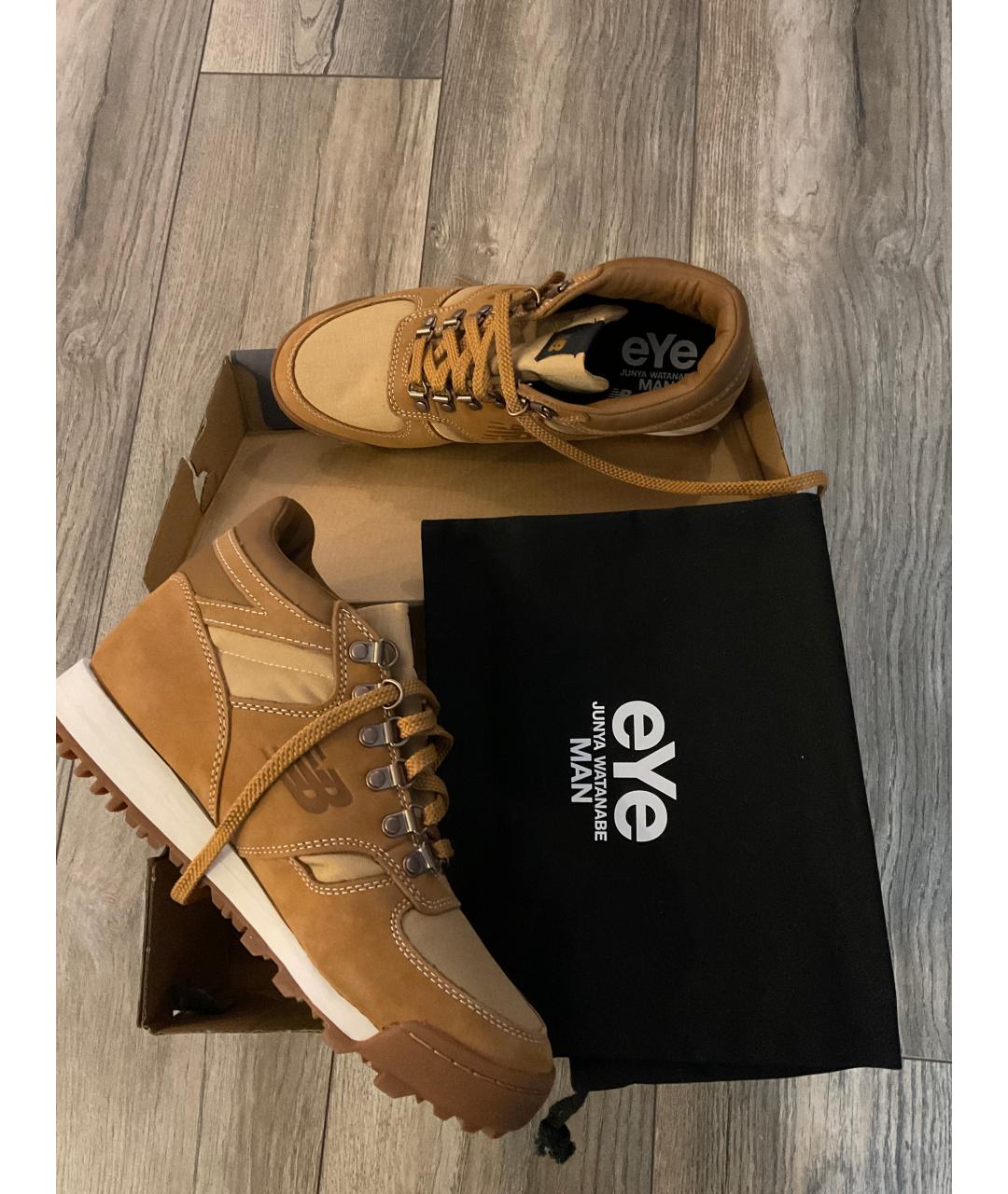 NEW BALANCE Бежевые кожаные высокие кроссовки / кеды, фото 4