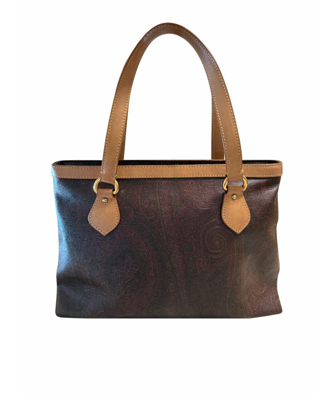 ETRO Коричневая кожаная сумка тоут, фото 1