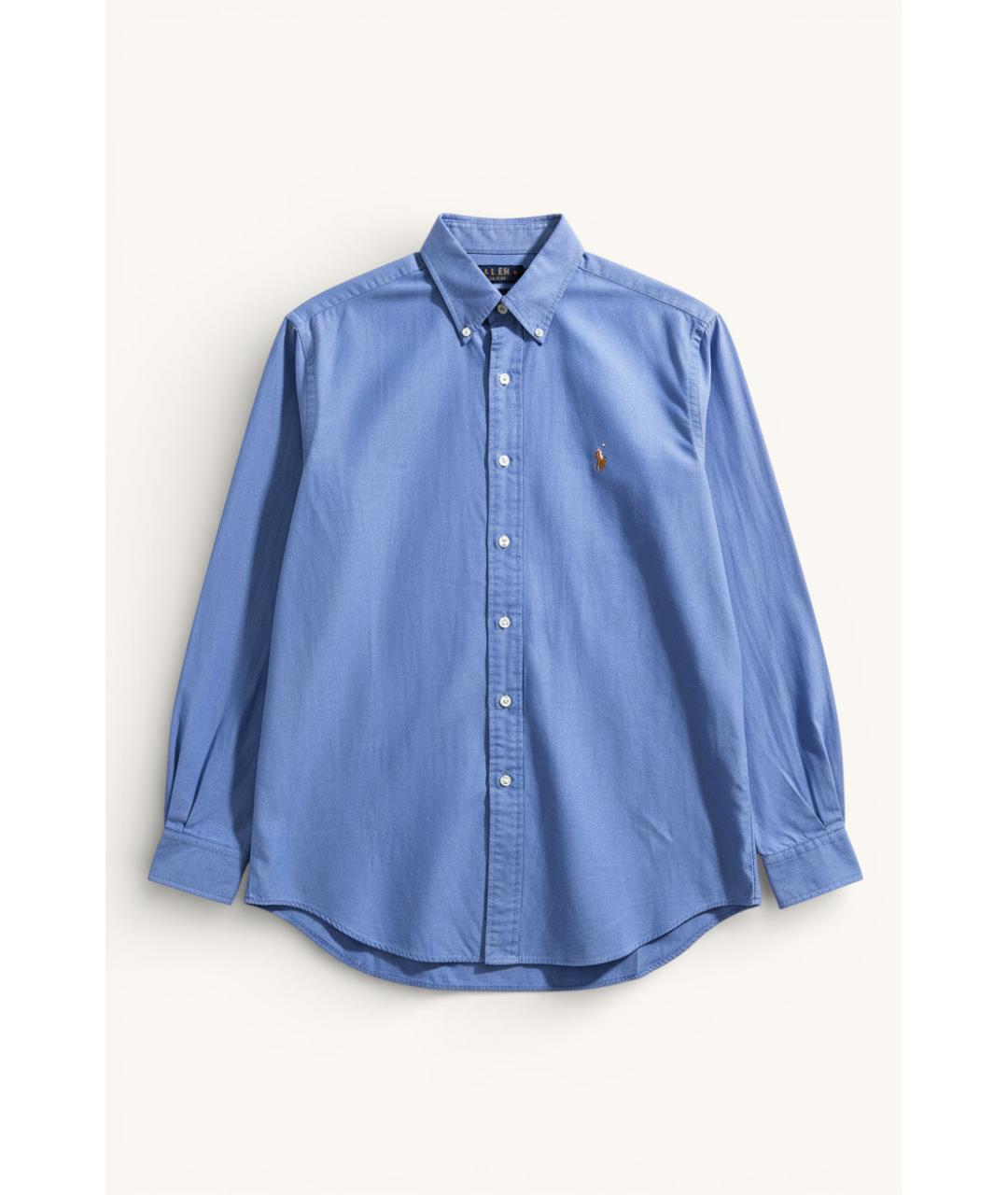 POLO RALPH LAUREN Голубая хлопковая классическая рубашка, фото 6